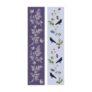 Bookmark - Goth Raven and Flowers