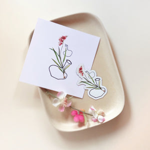 Square Postcard - Flower Vases