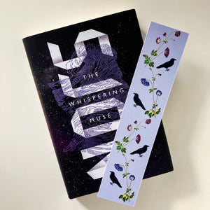 Bookmark - Goth Raven and Flowers