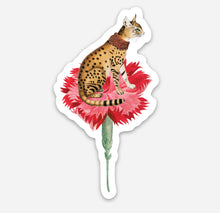 Sticker - Die Cut - Cat on Flower