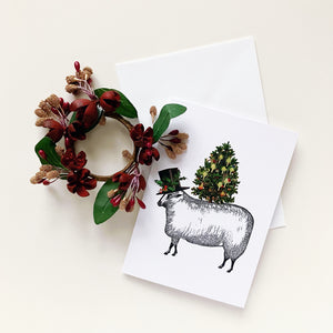 Holiday Greeting Cards - Festive Sheep