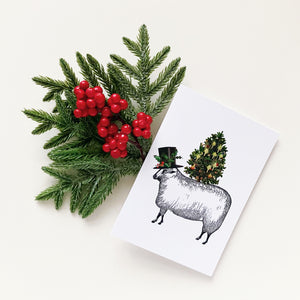 Holiday Greeting Cards - Festive Sheep