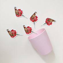 Stickers - Die Cut - Cat on Flower
