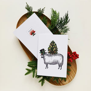 Holiday Greeting Cards - Festive Sheep