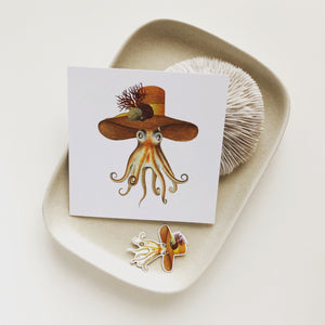Square Postcard - Octopus Hat