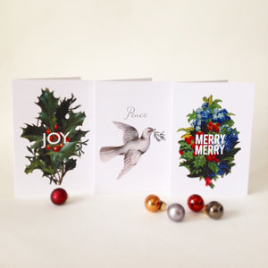 Holiday Greeting Cards - Merry Merry Set of 3