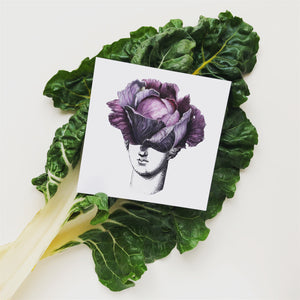 Square Postcard - Cabbage Head