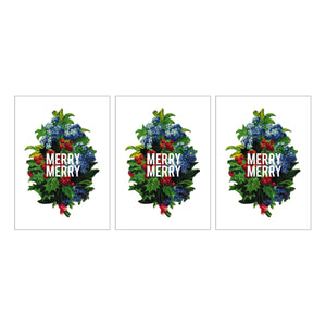 Holiday Greeting Cards - Merry Merry Set of 3