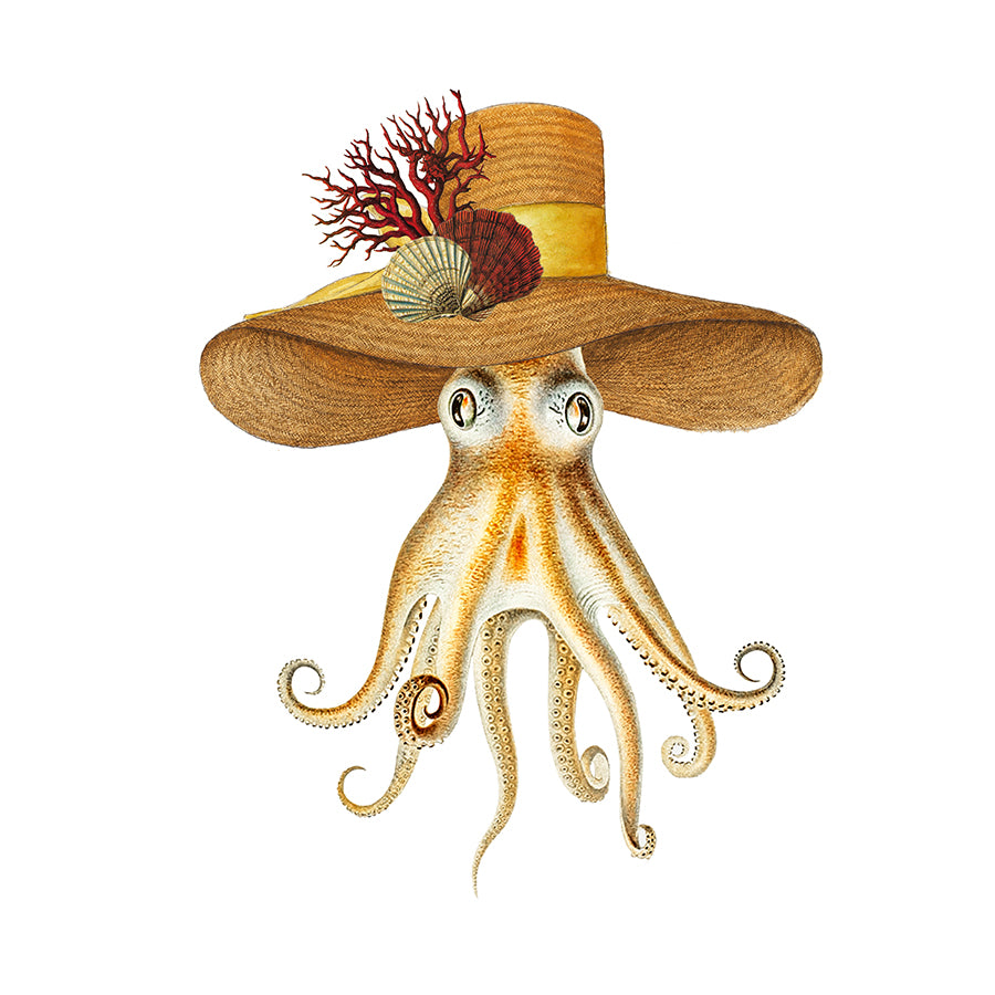 Square Postcard - Octopus Hat